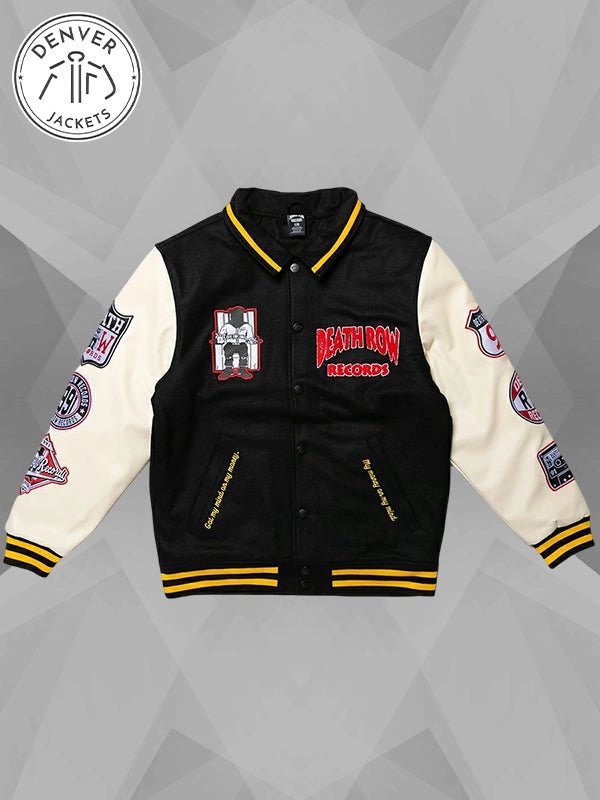 Death Row Records Patched Black Varsity Jacket