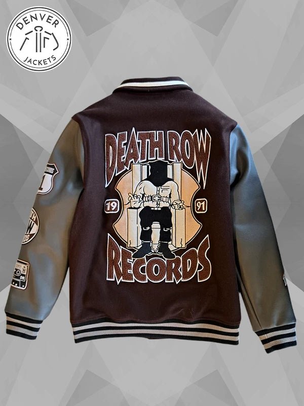 Death Row Records Patched Brown Varsity Jacket