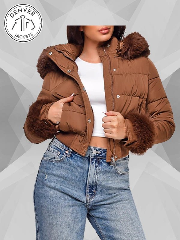 Dope Thief Liz Caribel Sierra Brown Fur Quilted Jacket