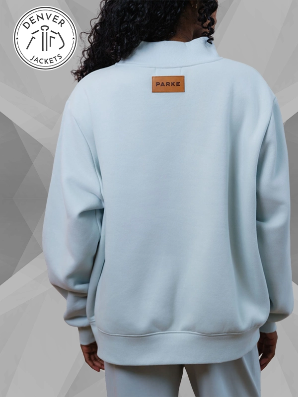 Embroidered Bridal Classic Mockneck Blue Sweatshirt