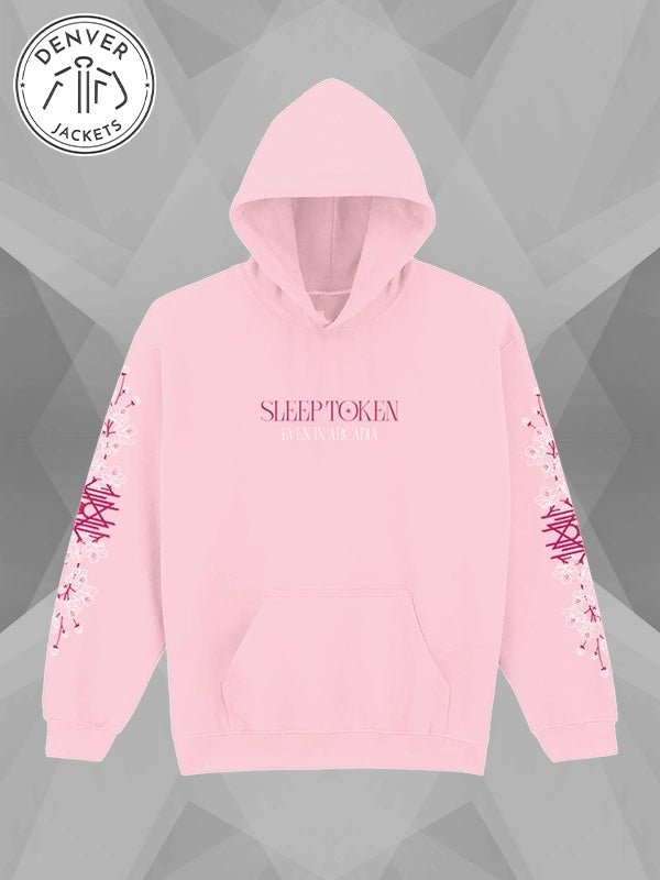 Even In Arcadia Floral Sleep Token Pink Hoodie