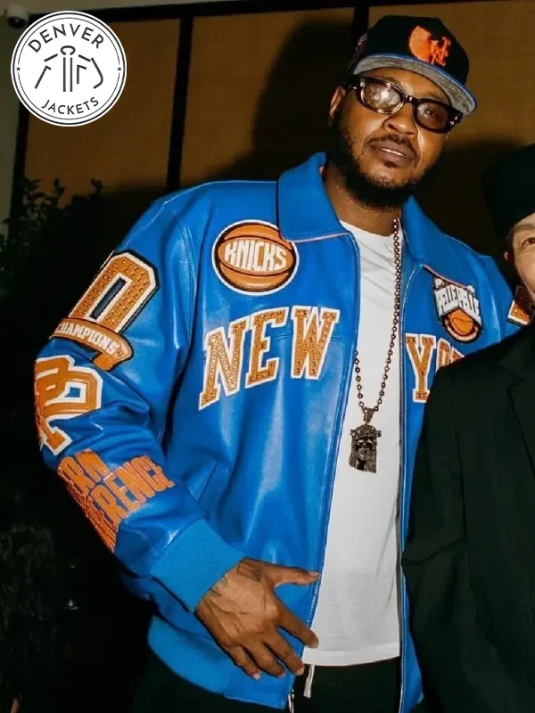 Fabolous x New York Knicks Pelle Pelle Blue Leather Jacket
