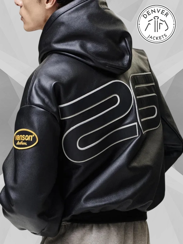 Fear Of God Essentials Vanson Leather Hooded Bomber Jacket Black