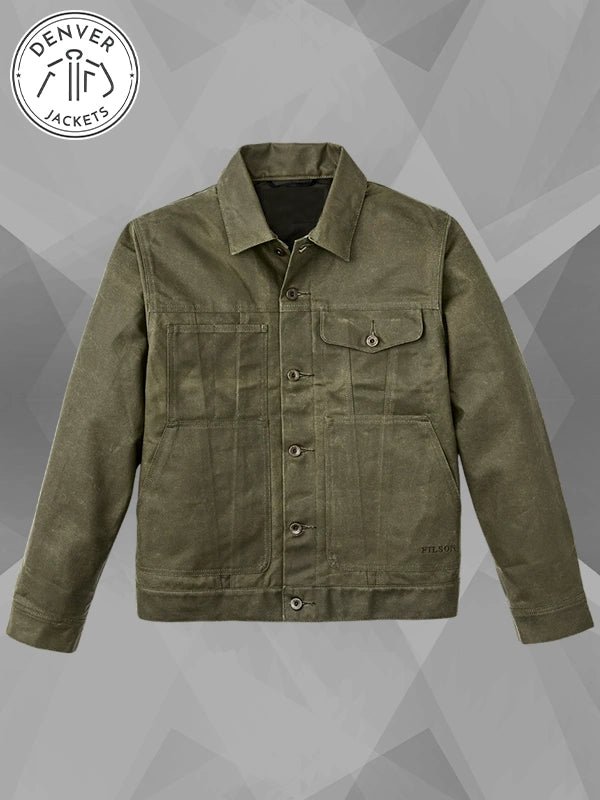 Filson Tin Cloth Short Lined Cruiser Jacket Green