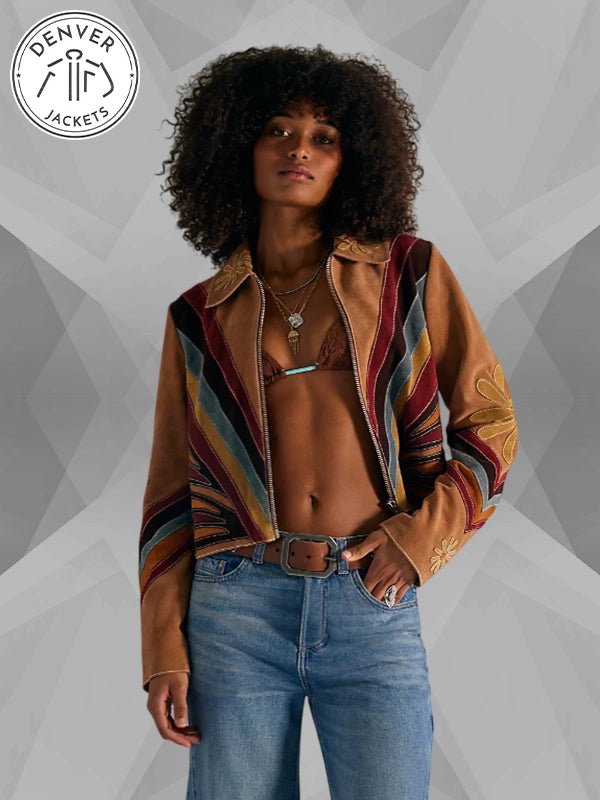 Free People Monarch Magic Jacket Brown Suede