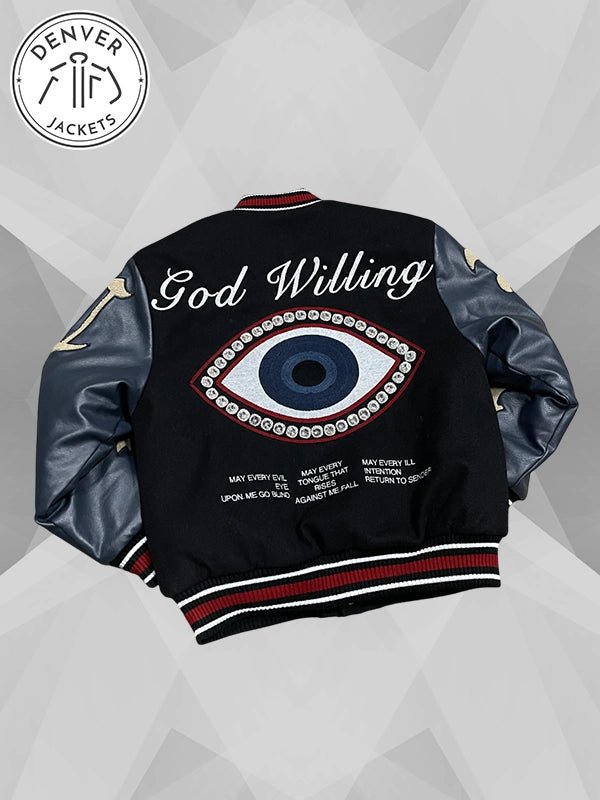God Willing Varsity Jacket Menace Men s