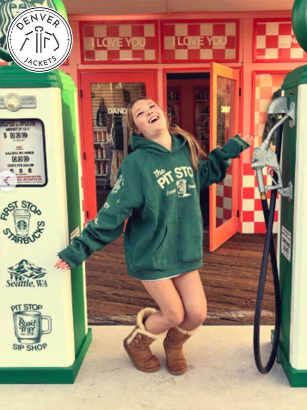 Green road trip hoodie