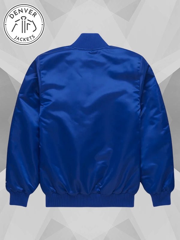 HOMAGE x Starter Jackie Robinson Blue Satin Bomber Jacket