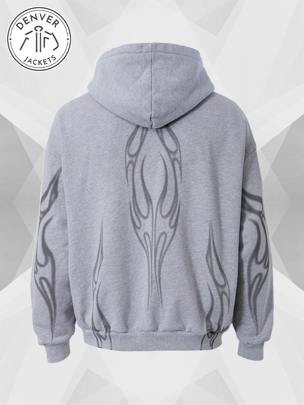 Hellstar Holy Cross Zip Up Hoodie In Heather Grey