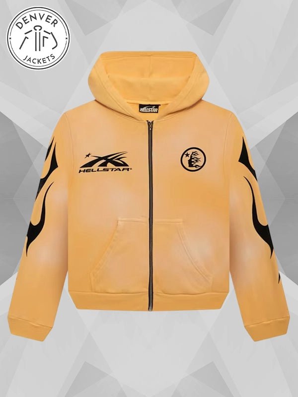 Hellstar Sports Zip Up Yellow Hoodie