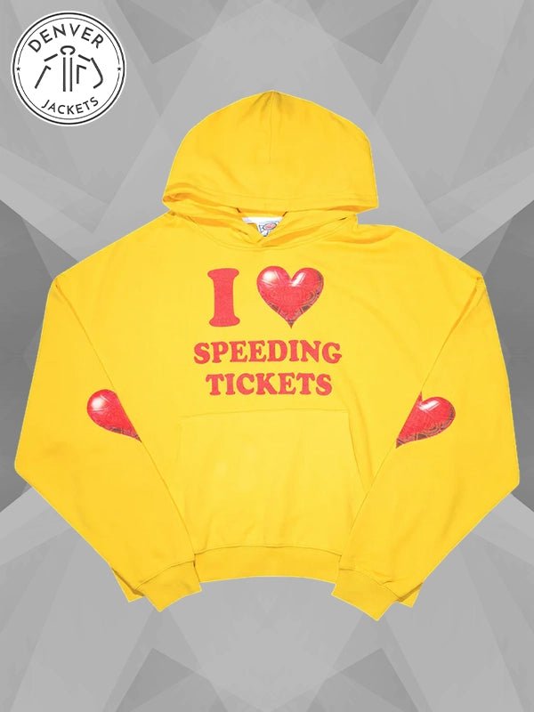 Iconaclub I love Speeding Tickets Hoodie Yellow