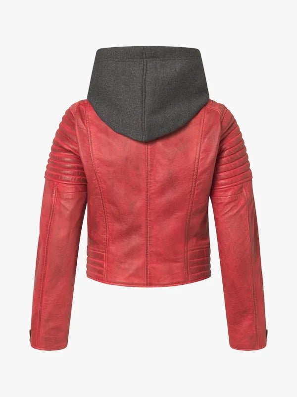 Inferno Whirl Men’s Distressed Red Leather Jacket