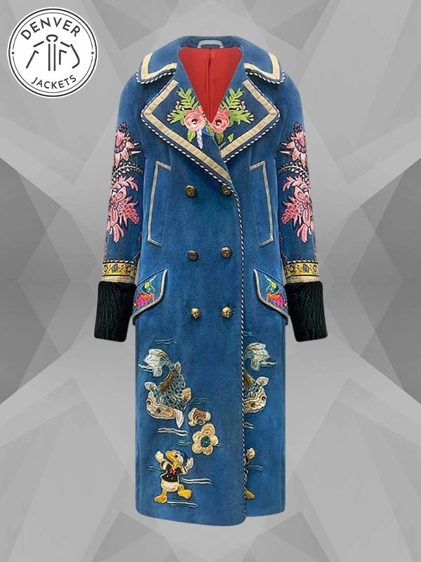 Ji yong G Dragon Gucci Blue Velvet Embroidered Coat