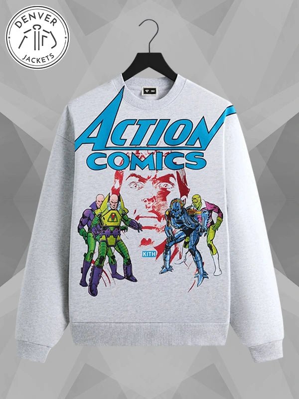 Kith x Superman Action Comics Nelson Crewneck Grey