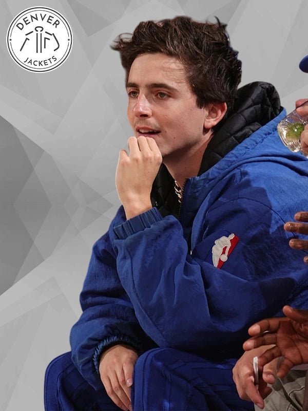 Knicks Timothee Chalamet Hooded Jacket Blue