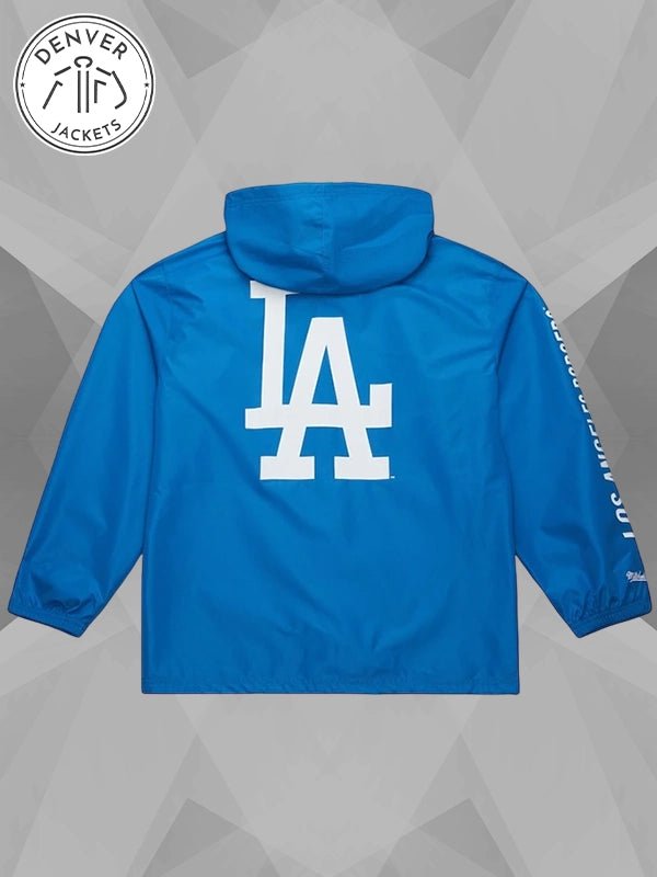 LA Dodgers Coaches Hooded Windreaker Jacket Blue