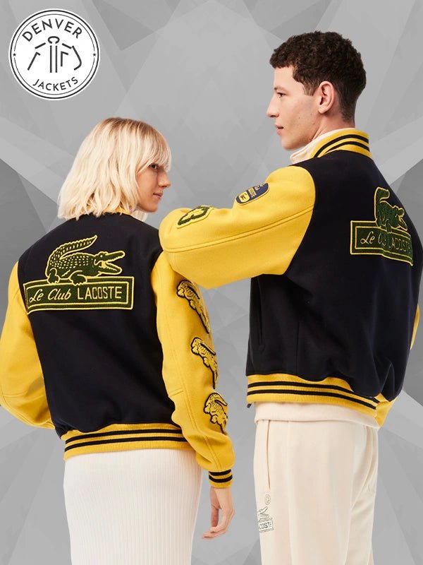 Lacoste Varsity Jacket Navy and Yellow