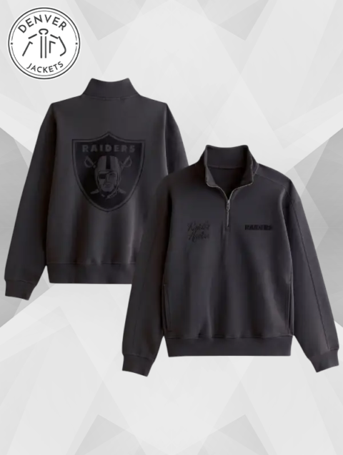 Las Vegas Raiders Abercrombie YPB neoKNIT MAX Half-Zip Sweatshirt