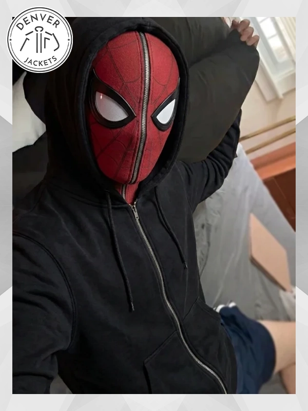Legacy Wear Spiderman Zip Up Hoodie In Black For Sale