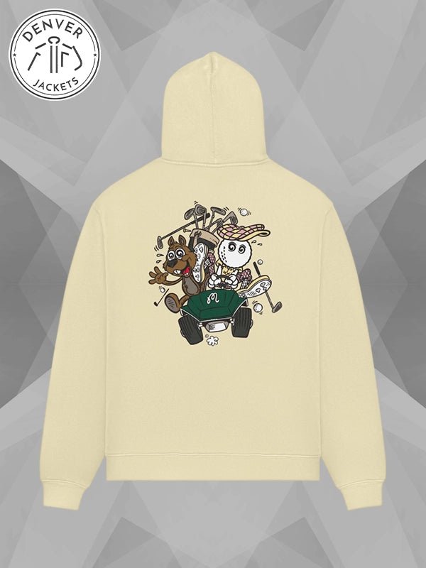 Light Khaki Two Man Scramble Hoodie Malbon Golf
