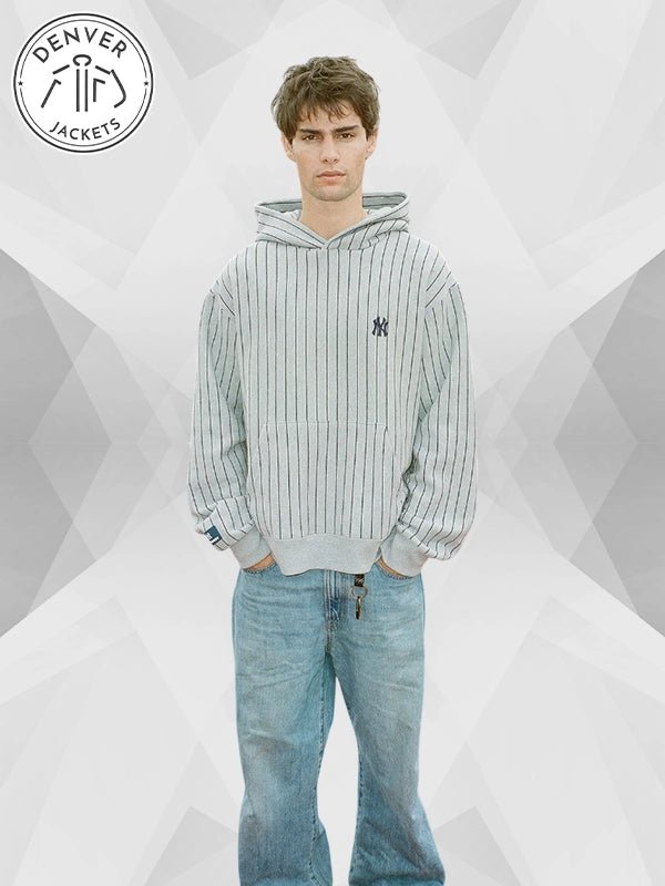 Madhappy New York Yankees Pinstripe Hoodie Grey