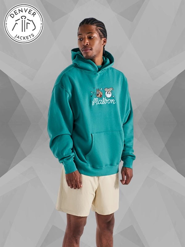 Malbon Two Man Scramble Blue Green Hoodie