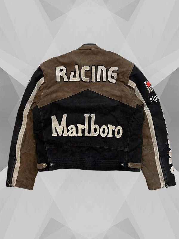 Marlboro Racing Brown Leather Jacket Vintage