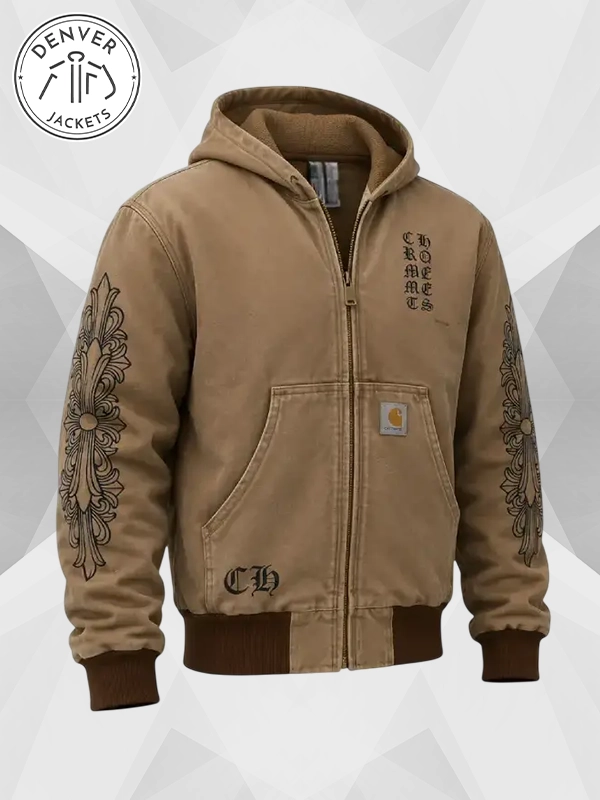 Men carhartt x chrome hearts jacket hoodie
