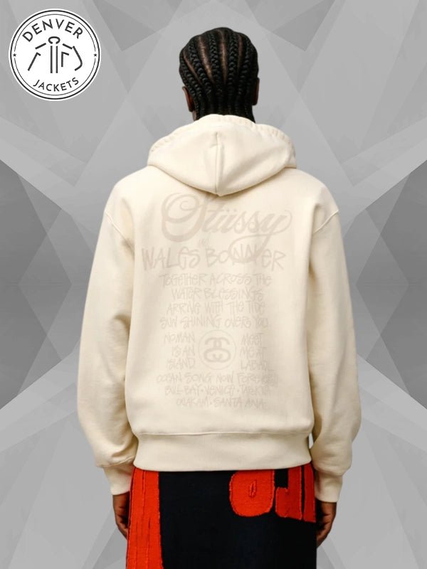 Men s Stussy Wales Bonner Fleece Zip Up Hoodie