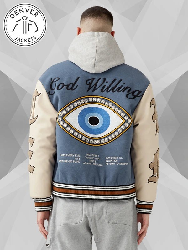 Menace God Willing Varsity Blue Jacket