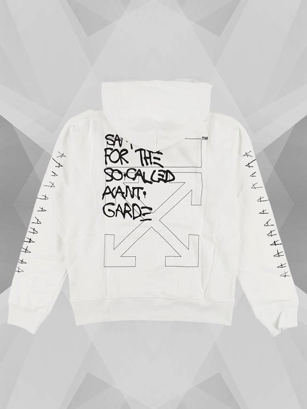 Mens Off White Basquiat Graphic Hoodie White