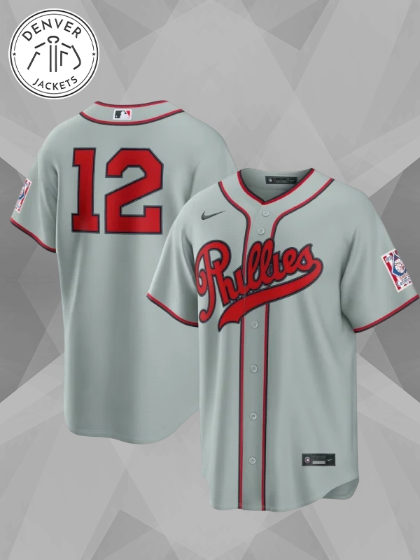 Mens Philadelphia Phillies Kyle chwarber Nike Gray 2026 Field of Dreams Stadium Jersey