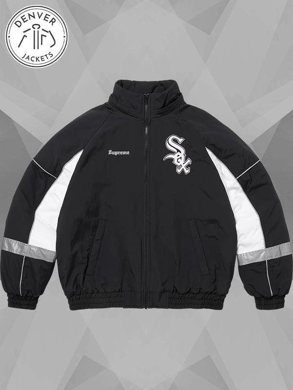 Mens Supreme x Chicago White Sox Stadium Jacket Black