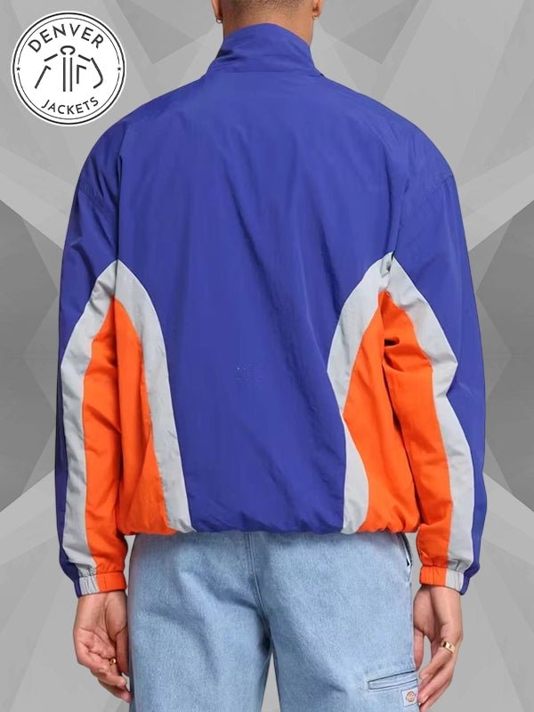 Mitchell Ness Knicks Track Jacket Blue Orange