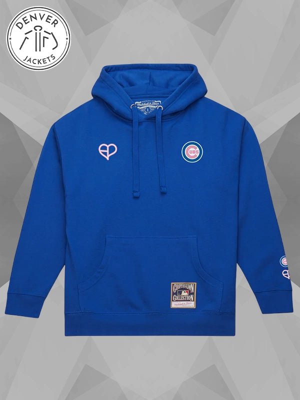 Mitchell Ness X Blackpink Chicago Cubs Hoodie Blue
