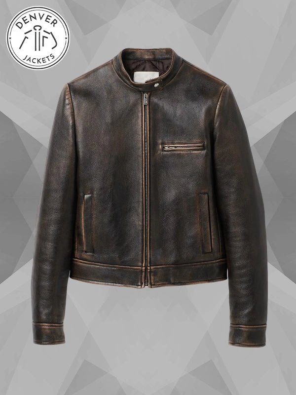 Miu Miu Leather Jacket Brown