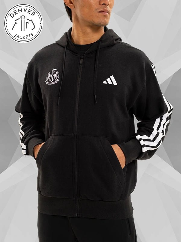 NewcastleBlackUnitedadidasMen s3StripeHoodie