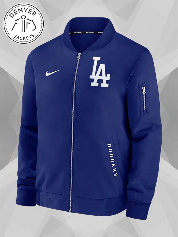 Nike Dugout Dodgers Bomber Jacket Blue