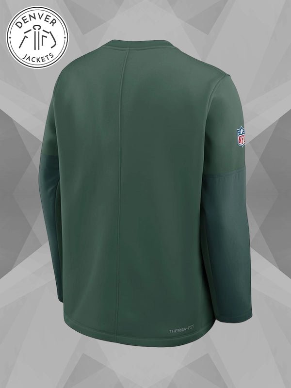 Nike Green Bay Packers Sideline Coach Long Sleeve T Shirt Crewneck