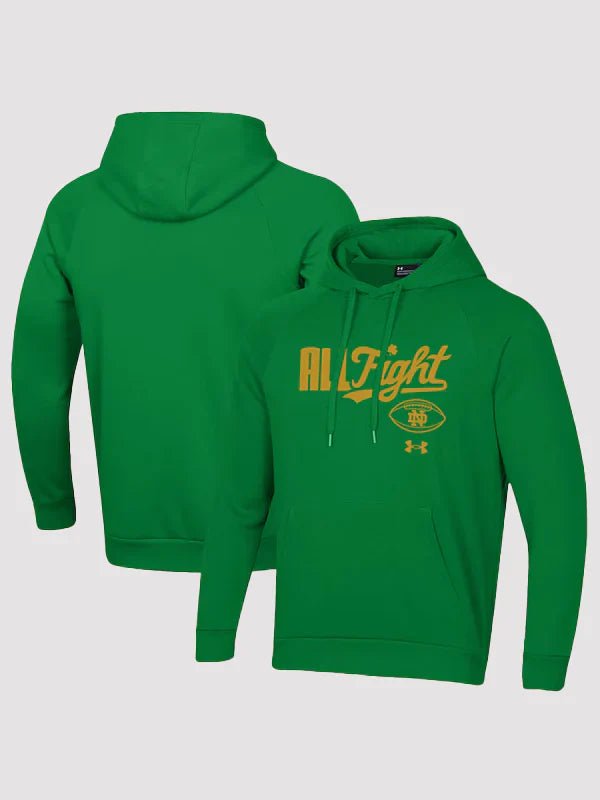 Notre Dame Fighting Irish Under Armour All Fight Rival Kelly Green Hoodie