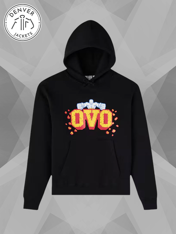 OVO x UFC Flame Logo Black Hoodie