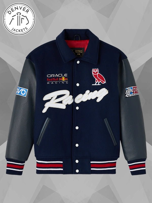 OVO x Red Bull Racing Varsity Jacket Navy