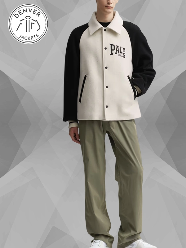 Palm Angels University Jacket Black And White