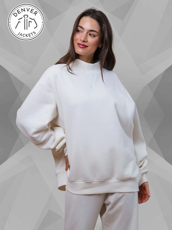 Parke Bridal Classic Mockneck Off White Sweatshirt