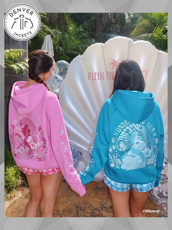 Pink Palm Puff Hoodie Sweatshirt Under The Sea