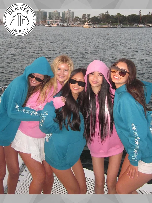 Pink Palm Puff Under The Sea Relaxed Hoodie Price
