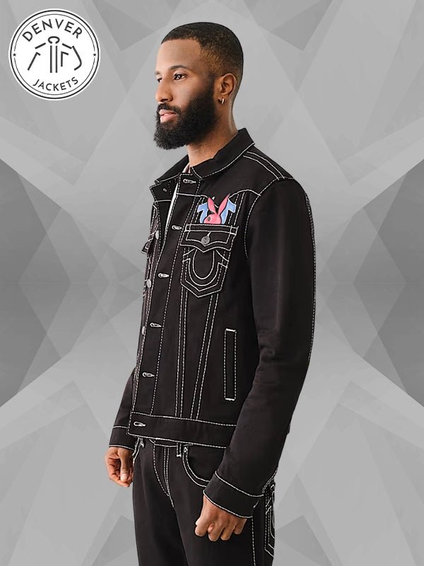 Playboy x True Religion Black Denim Jacket