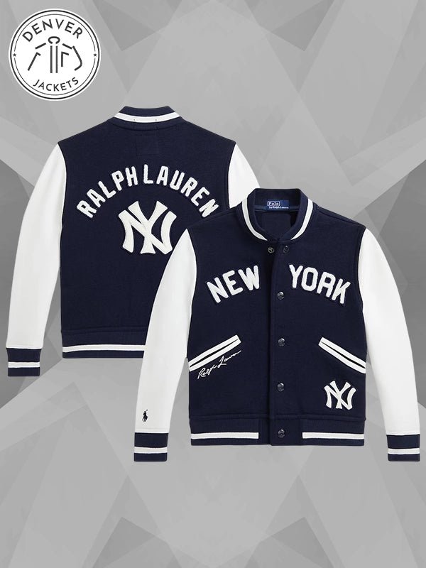 Preschool Polo Ralph Lauren Navy Yankees Fleece Jacket Navy