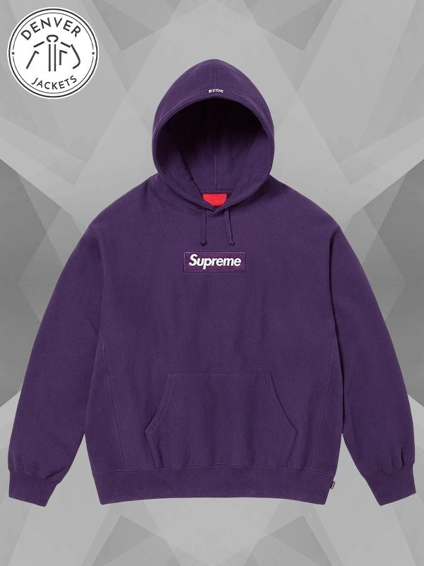 Purple Supreme Box Logo Hoodie