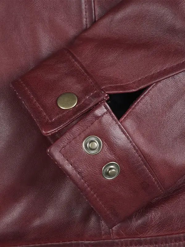 Reeves Men's Harrington Real Burgundy Jacket Leather - Image 5